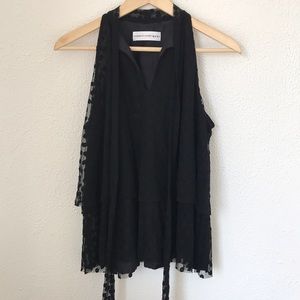 Robert Rodriguez tie neck halter blouse top black